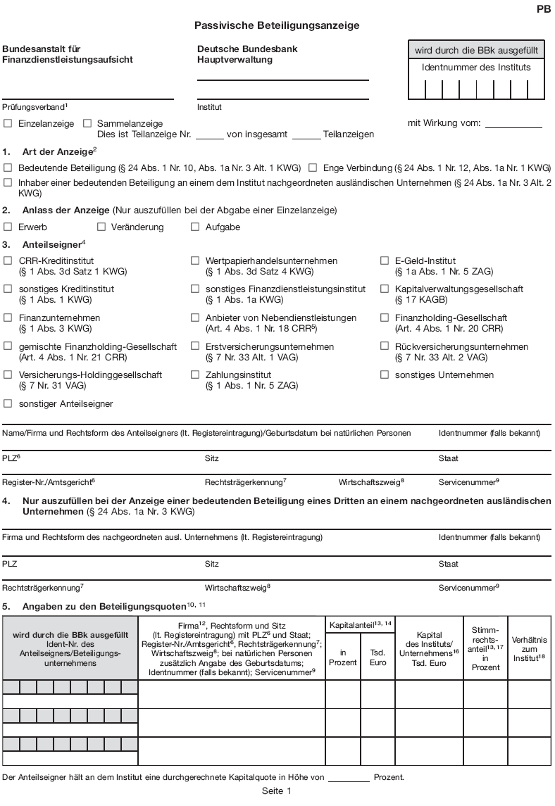 Anzeige PB Passivische Beteiligungsanzeige, Seite 1 (BGBl. 2016 I S. 2814)