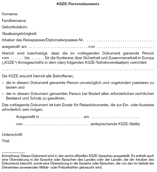 KSZE-Personalausweis (BGBl. 2016 II S. 142)