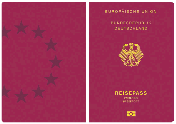 Passmuster Reisepass, Einband (BGBl. 2017 I S. 163)