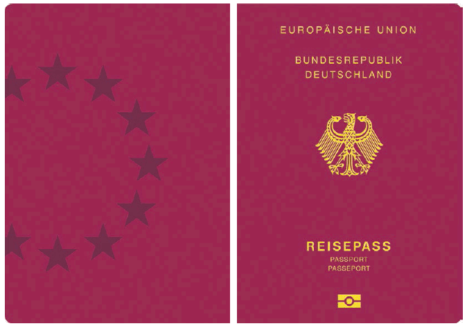 Passmuster Reisepass, Einband (BGBl. 2017 I S. 173)