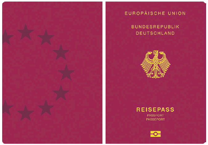 Passmuster Reisepass, Einband (BGBl. 2017 I S. 173)