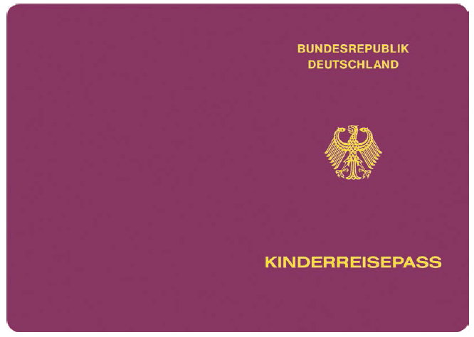 Passmuster Kinderreisepass, Einband (BGBl. 2017 I S. 187)