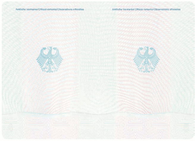 Passmuster Kinderreisepass, Passbuchinnenseite (BGBl. 2017 I S. 188)