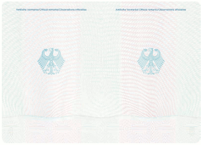 Passmuster Kinderreisepass, Passbuchinnenseite (BGBl. 2017 I S. 188)