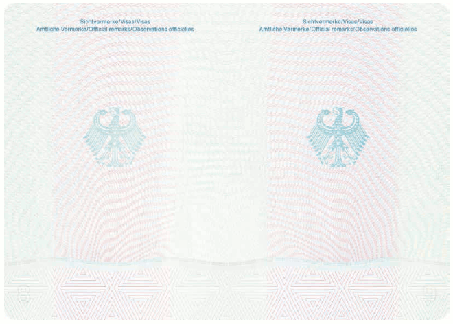 Passmuster Kinderreisepass, Passbuchinnenseite (BGBl. 2017 I S. 189)