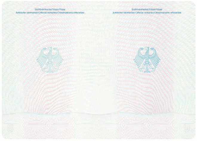 Passmuster Kinderreisepass, Passbuchinnenseite (BGBl. 2017 I S. 189)