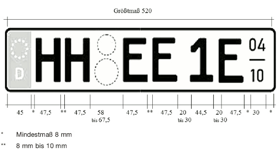 Abb. einzeiliges Saisonkennzeichen (BGBl. 2017 I S. 535)