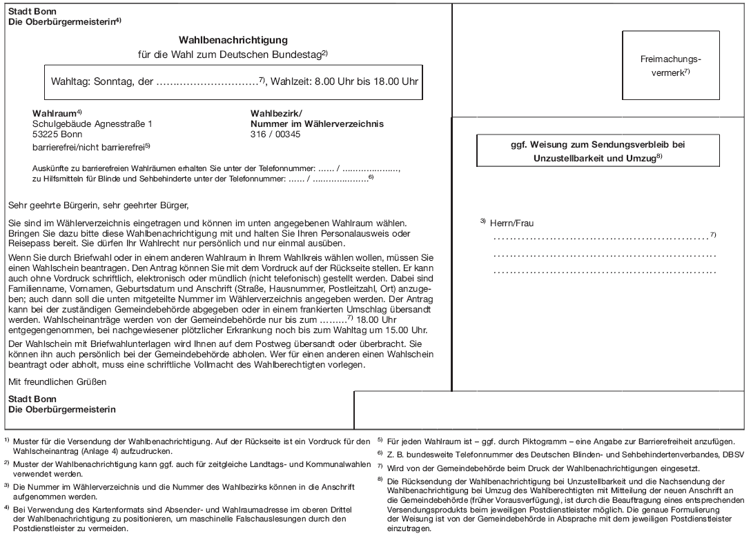 Wahlbenachrichtigung (BGBl. 2017 I S. 595)