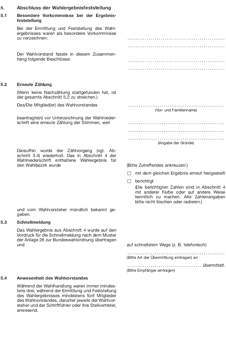 Wahlniederschrift Seite 11 (BGBl. 2017 I S. 607)