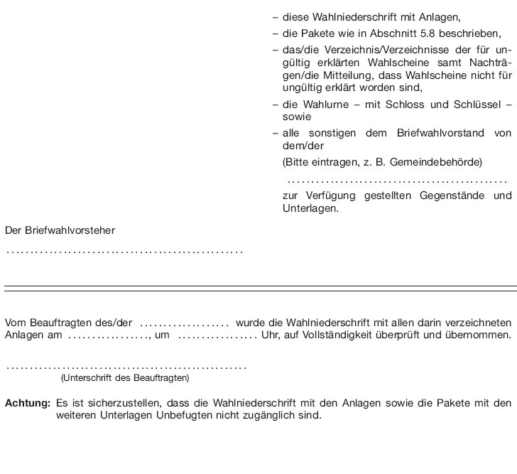 Wahlniederschrift Briefwahl Seite 11 (BGBl. 2017 I S. 620)