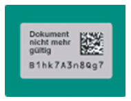 Abbildung der freigelegten Markierung mit Sicherheitscode der Zulassungsbescheinigung Teil II (BGBl. 2017 I S. 3094)