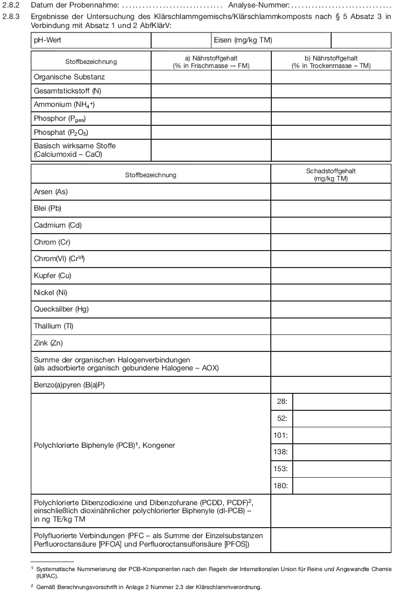 Lieferschein für die Lieferung eines Klärschlammgemischs oder eines Klärschlammkomposts, Seite 2 (BGBl. 2017 I S. 3501)