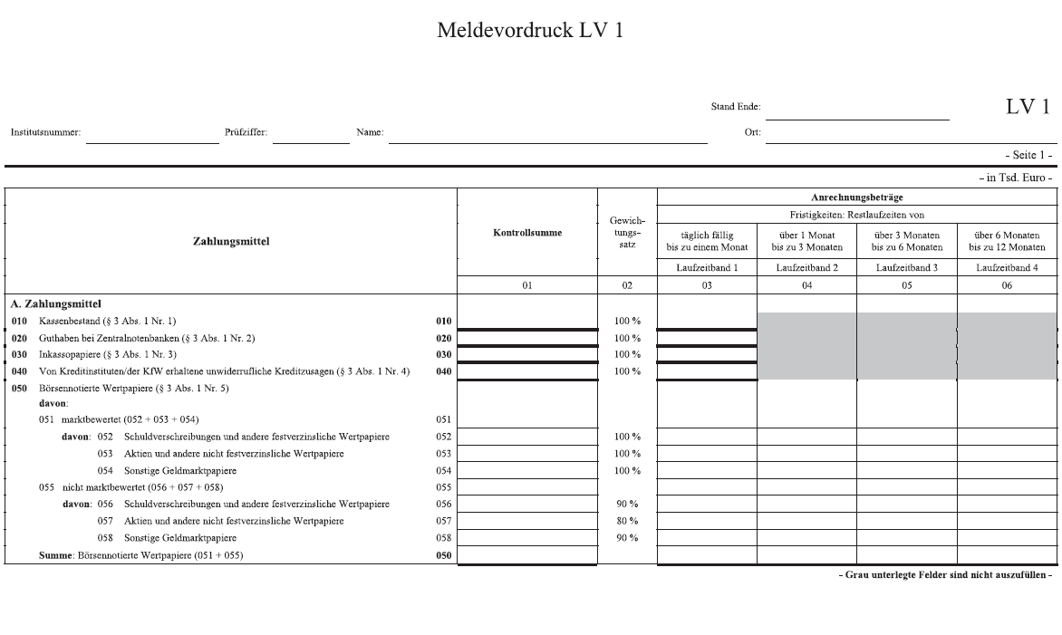 Anzeige Meldevordruck LV 1 Seite 1 (BGBl. 2017 I S. 4035)