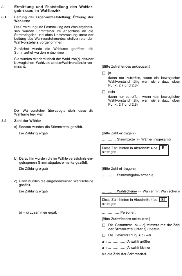 Wahlniederschrift über die Ermittlung und Feststellung des Ergebnisses der Wahl im Wahlbezirk bei der Wahl zum Europäischen Parlament, Seite 5 (BGBl. 2018 I S. 598)
