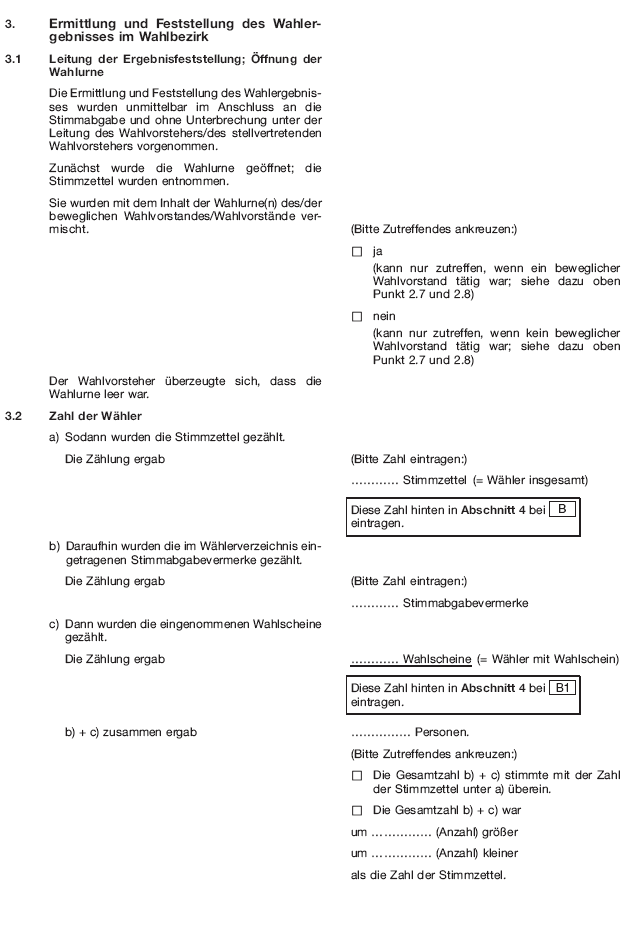 Wahlniederschrift über die Ermittlung und Feststellung des Ergebnisses der Wahl im Wahlbezirk bei der Wahl zum Europäischen Parlament, Seite 5 (BGBl. 2018 I S. 598)