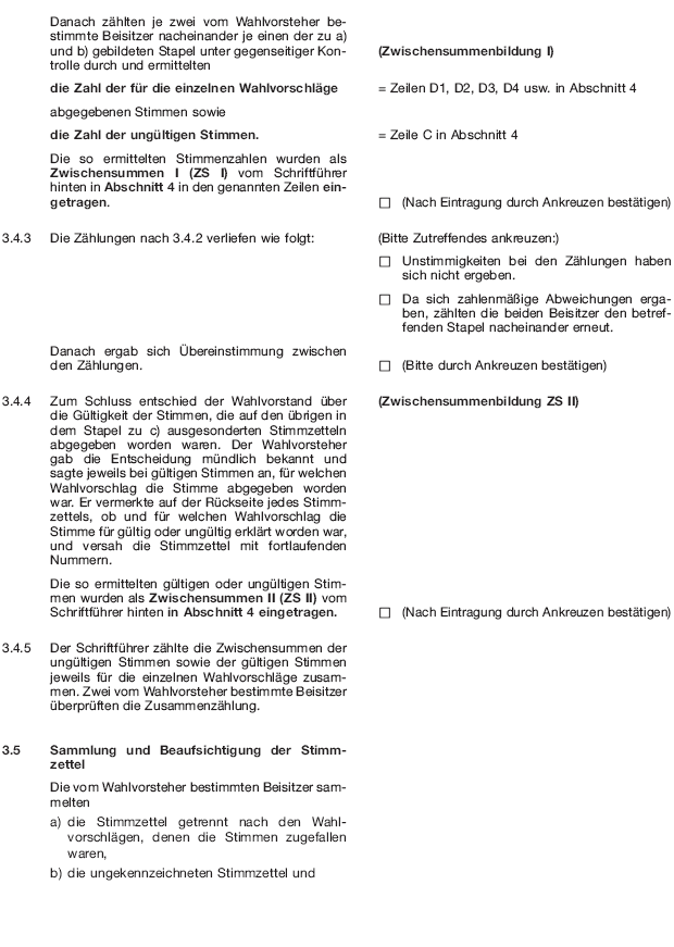 Wahlniederschrift über die Ermittlung und Feststellung des Ergebnisses der Wahl im Wahlbezirk bei der Wahl zum Europäischen Parlament, Seite 7 (BGBl. 2018 I S. 600)