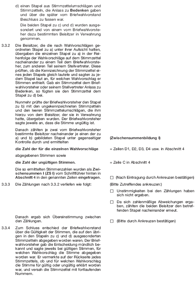 Wahlniederschrift über die Ermittlung und Feststellung des Ergebnisses der Briefwahl bei der Wahl zum Europäischen Parlament, Seite 5 (BGBl. 2018 I S. 610)