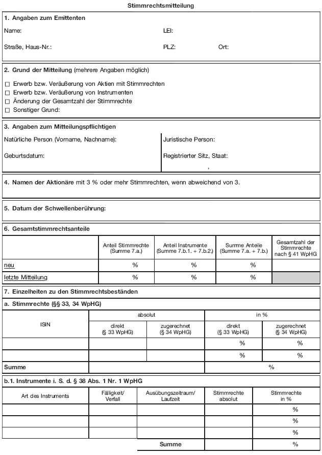 Stimmrechtsmitteilung, Seite 1 (BGBl. 2018 I S. 1759)