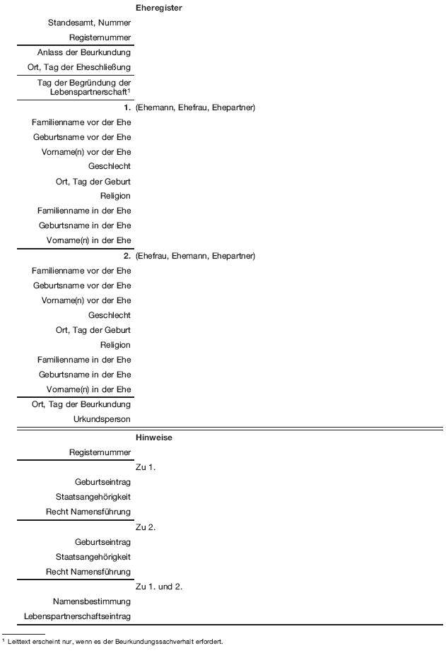 Eheregister, Seite 1 (BGBl. 2018 I S. 1790) Eheregister, Seite 1 (BGBl. 2018 I S. 1790)