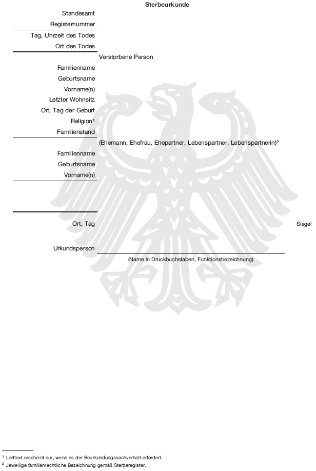 Sterbeurkunde (BGBl. 2018 I S. 1800)