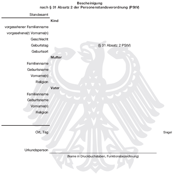 Personenstandsverordnung