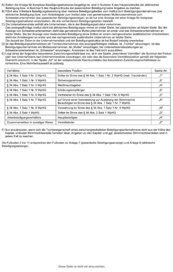 Formular - Anlage for komplexe Beteiligungsstrukturen, Seite 2 (BGBl. 2018 I S. 2301)