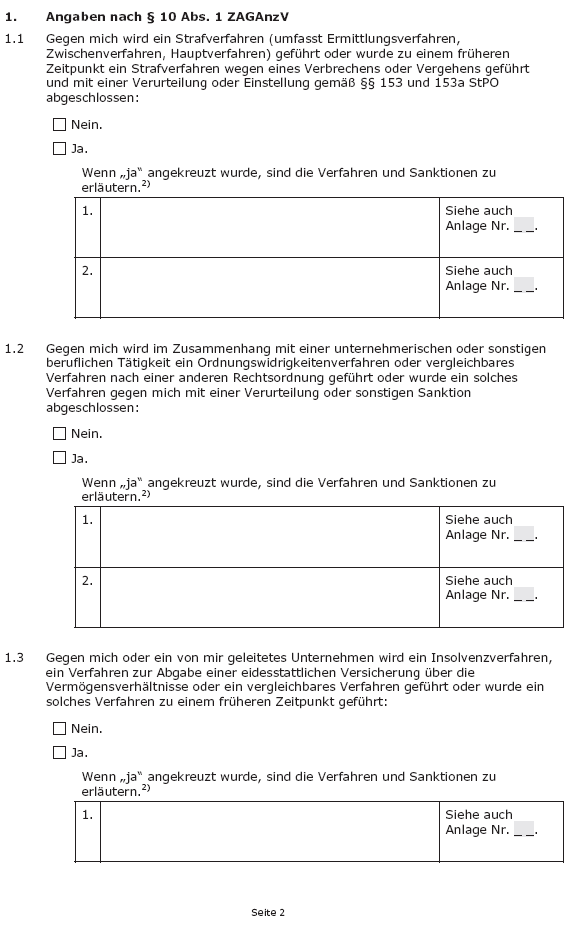 Formular - Formular - Angaben zur Zuverlässigkeit, Seite 2 (BGBl. 2018 I S. 2313)