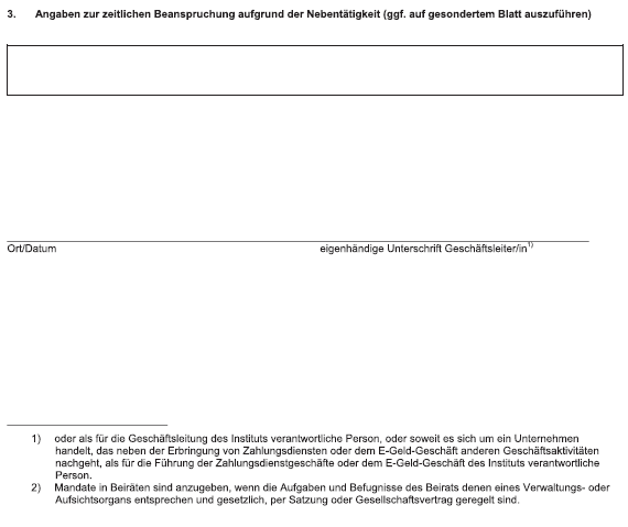 Formular - Nebentätigkeiten von Geschäftsleitern, Seite 2 (BGBl. 2018 I S. 2319)