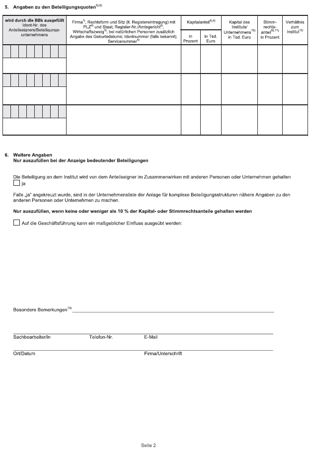 Formular - Passivische Beteiligungsanzeige, Seite 2 (BGBl. 2018 I S. 2324)