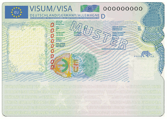 Muster für das Klebeetikett „Visum" (BGBl. 2019 I S. 13)