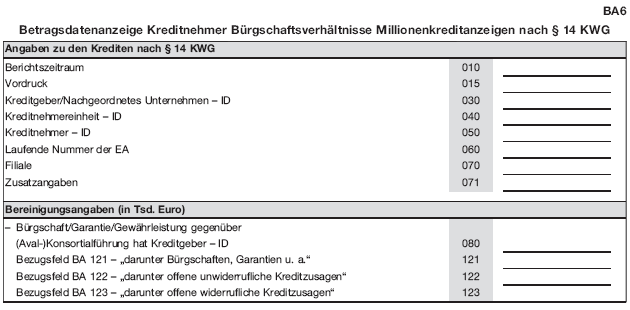 Meldeformular BA6 (BGBl. 2019 I S. 159)