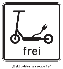 Zusatzzeichen "Elektrokleinstfahrzeuge frei" (BGBl. 2019 I S. 759)