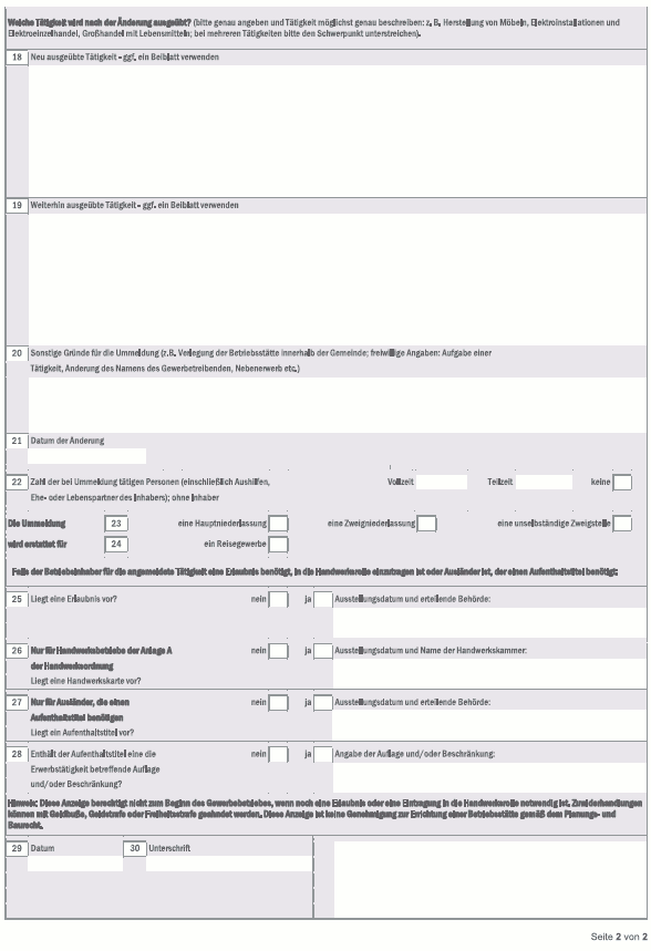 Gewerbe-Ummeldung (BGBl. 2019 I S. 921)