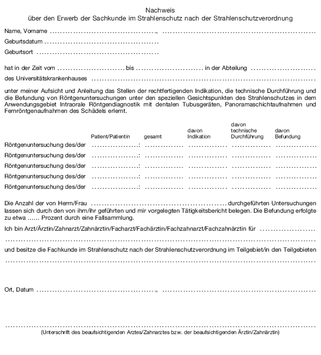 Nachweis über den Erwerb der Sachkunde im Strahlenschutz (BGBl. 2019 I S. 977)