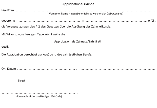 Approbationsurkunde (BGBl. 2019 I S. 985)