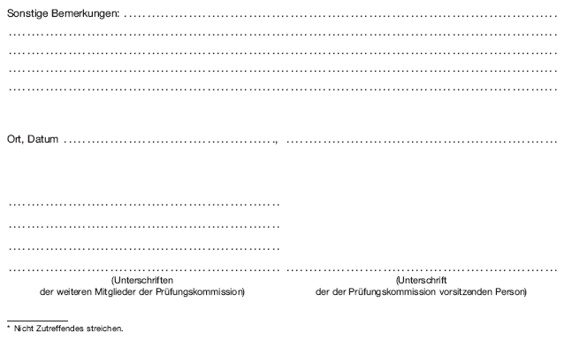 Niederschrift über die Eignungsprüfung (BGBl. 2019 I S. 987)