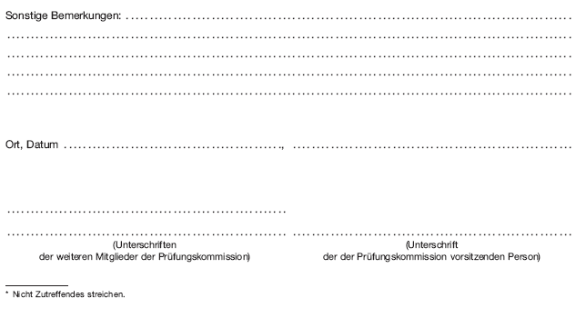 Niederschrift über die Kenntnisprüfung (BGBl. 2019 I S. 989)