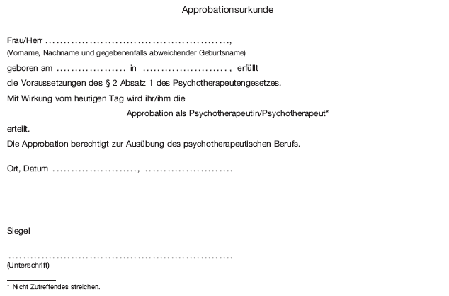 Approbationsurkunde (BGBl. 2020 I S. 478)