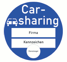 Piktogramm Plakette Carsharing (BGBl. 2020 I S. 816)