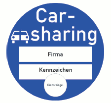 Piktogramm Plakette Carsharing (BGBl. 2020 I S. 816)