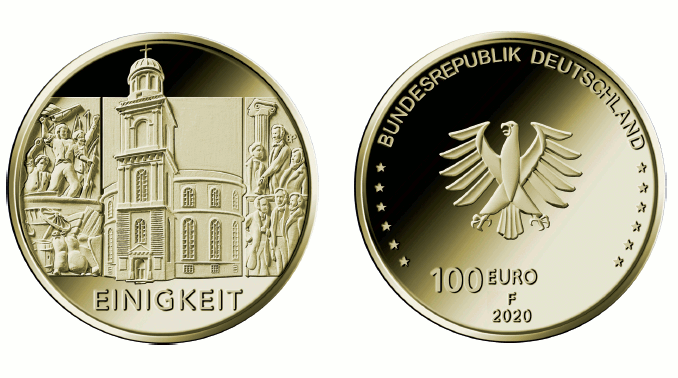 Abb. von Bild- und Wertseite Münze "Einigkeit" (BGBl. 2021 I S. 256)