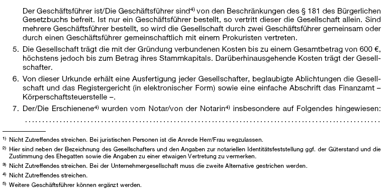 Musterprotokoll für die Gründung einer Einpersonengesellschaft mittels Videokommunikation, Seite 2 (BGBl. 2021 I S. 3365)