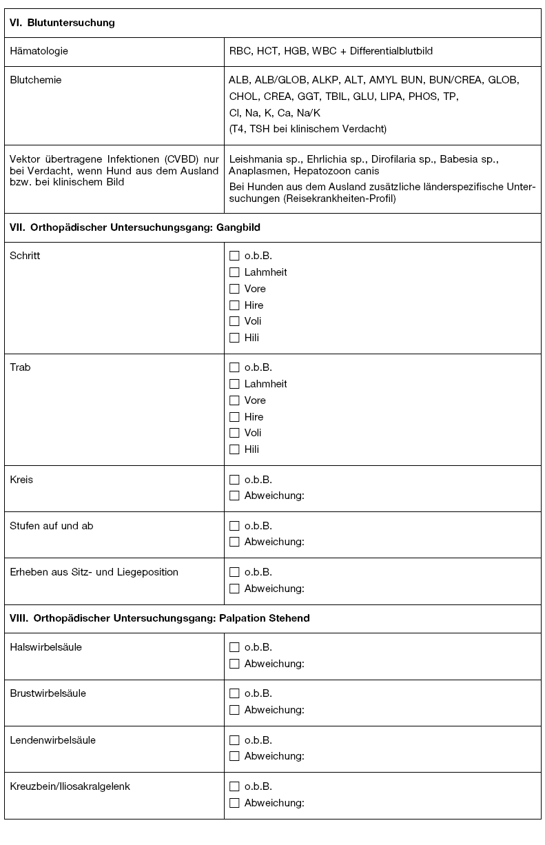 Befunderhebungsbogen für die Beurteilung der gesundheitlichen Eignung von Hunden zur Ausbildung (BGBl. 2022 I S. 2447)