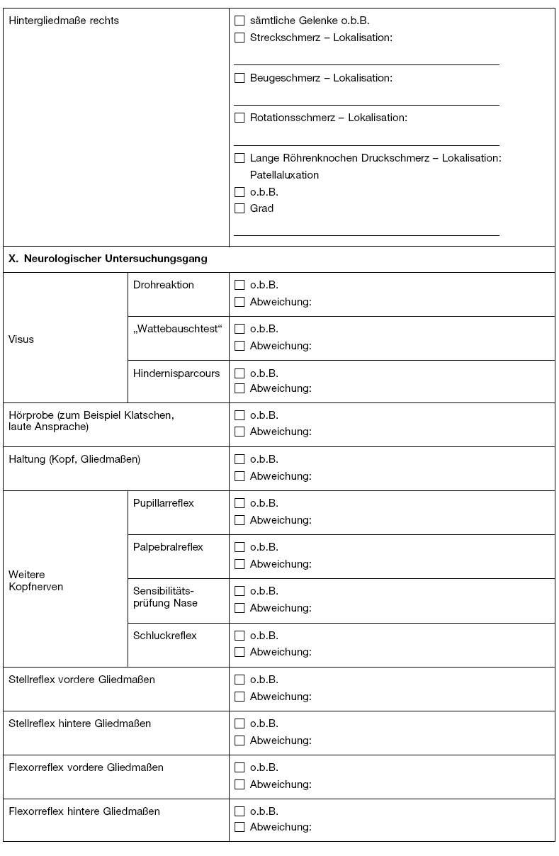 Befunderhebungsbogen für die Beurteilung der gesundheitlichen Eignung von Hunden zur Ausbildung (BGBl. 2022 I S. 2449)