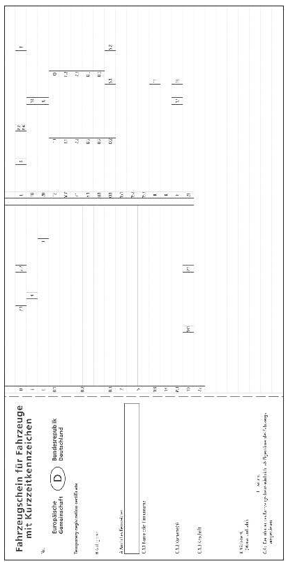 Fahrzeugschein für Fahrzeuge mit Kurzzeitkennzeichen (BGBl. 2023 I Nr. 199 S. 125)