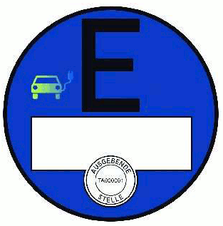 Plakettenmuster für elektrisch betriebene Fahrzeuge (BGBl. 2023 I Nr. 199 S. 70)