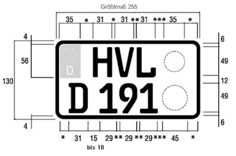 verkleinertes zweizeiliges Kennzeichen (BGBl. 2023 I Nr. 199 S. 78)