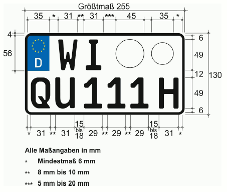 verkleinertes zweizeiliges Kennzeichen (BGBl. 2023 I Nr. 199 S. 83)