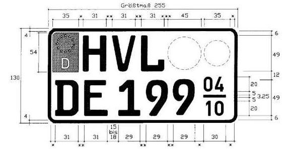 verkleinertes zweizeiliges Kennzeichen (BGBl. 2023 I Nr. 199 S. 86)