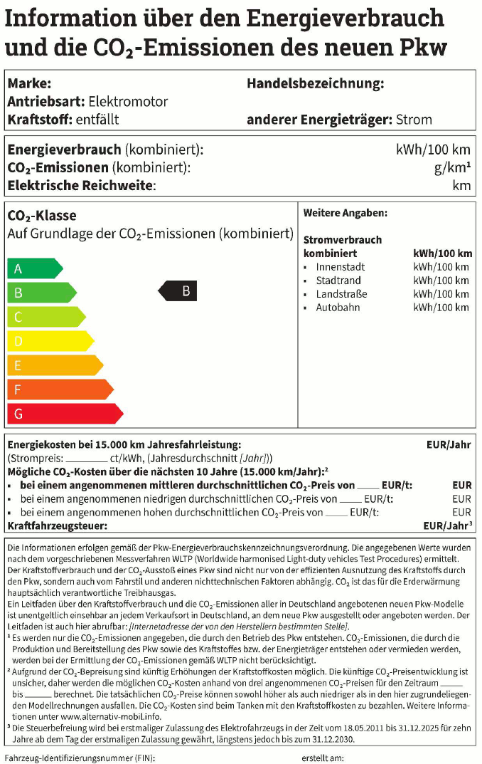 Muster 4 für Personenkraftwagen mit rein elektrischem Antrieb (BGBl. 2024 I Nr. 50 S. 16)